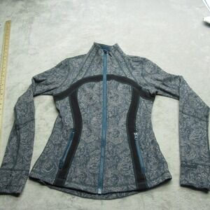 Lululemon Define Jacket Women 8 Blue Grey FullZip Wicking Run Jog Vented Pockets